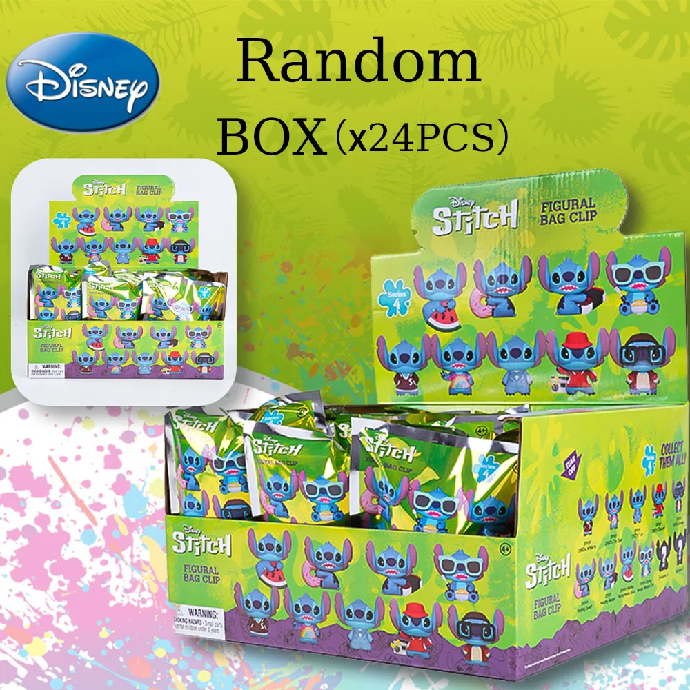 พวงกุญแจตัวละครอนิเมะแบบกล่องสุ่มลิขสิทธิ์แท้จากสติทช์  พร้อมคลิปหนีบกระเป๋า  ของขวัญ 1 ชิ้น ดิสนีย์