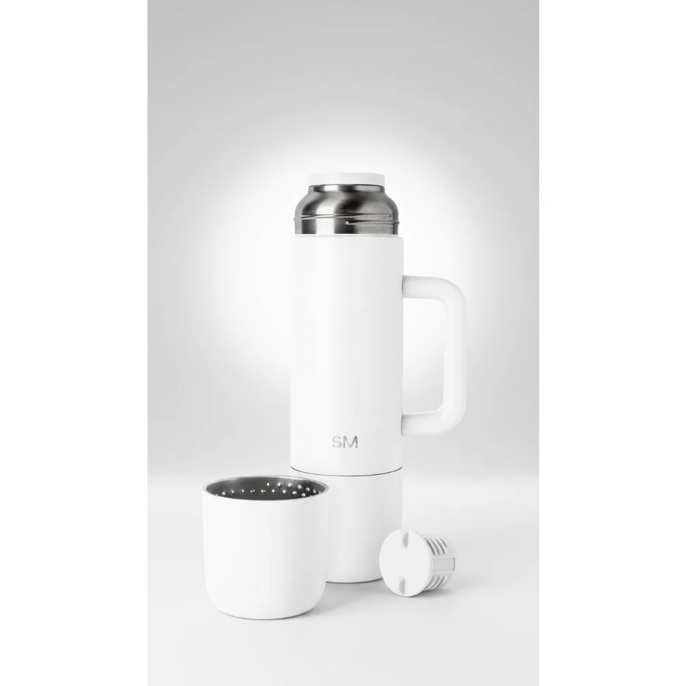 

Изолированный кофейный термос на 36 унций с 2 кружками | Герметичная дорожная бутылка для горячих напитков | Для поездок на работу и пикник