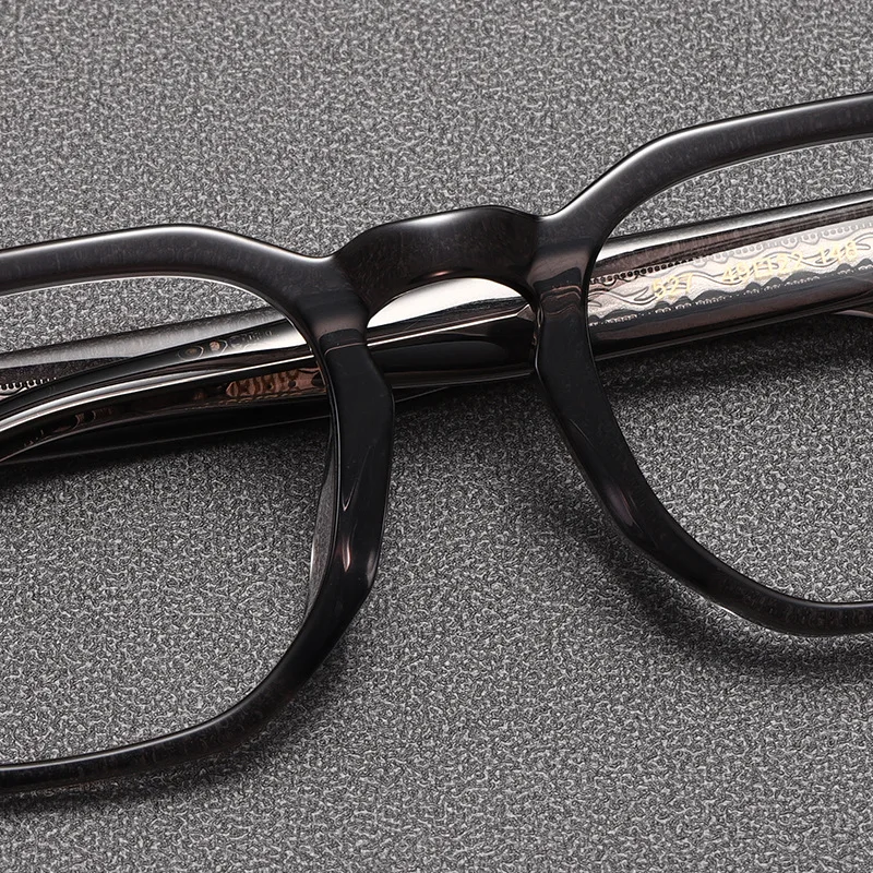 527 Tortoise Acetate Square Eyeglasses Frames Designer Japanese Style Men Glasses   Women Black Eyewear