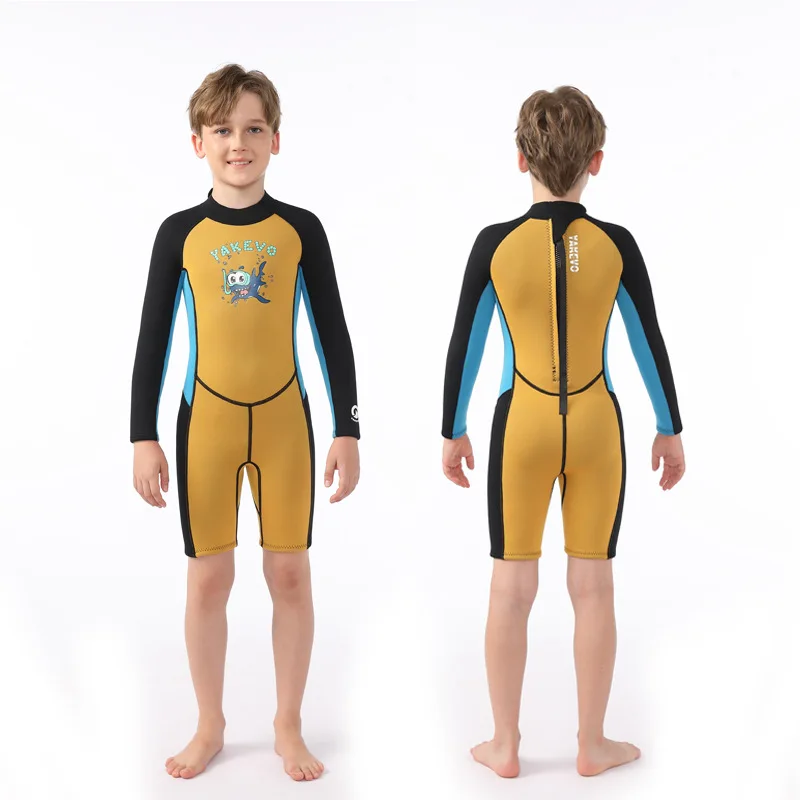 Roupa de mergulho para crianças meninos meninas 2.5mm neoprene maiô térmico fullsuit ternos molhados manga longa para criança criança júnior juventude nadar