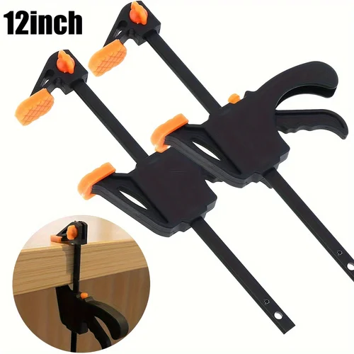 Abrazaderas de barra de 12 pulgadas para carpintería, abrazaderas de agarre rápido, abrazadera de gatillo, abrazadera de trinquete de una mano, mini abrazadera de barra pequeña para manualidades