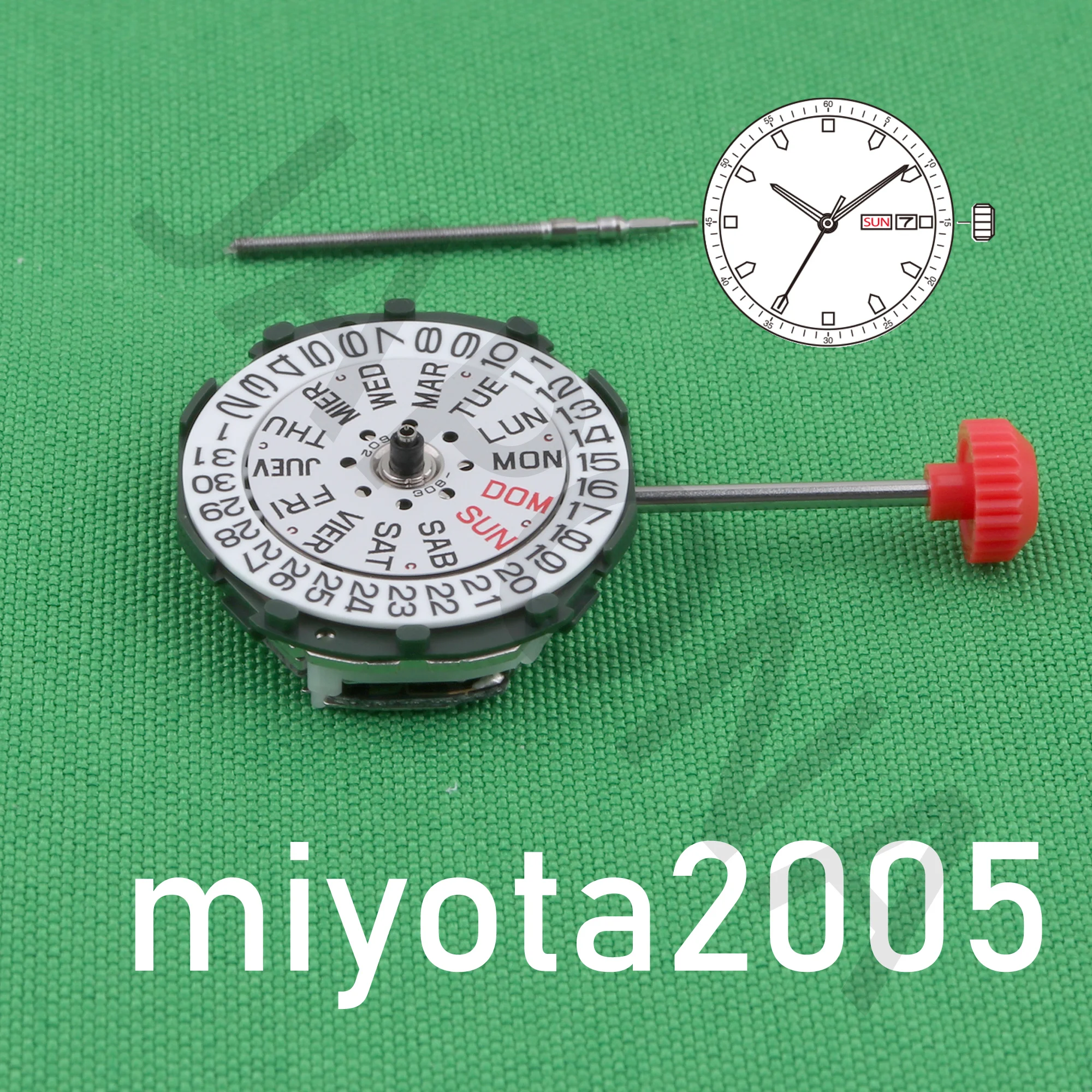 2005 حركة ميوتا 2005 حركة كوارتز قياسية مع عرض التاريخ اليومي اليابان حركة اسبانيا والانجليزية 2005-20A