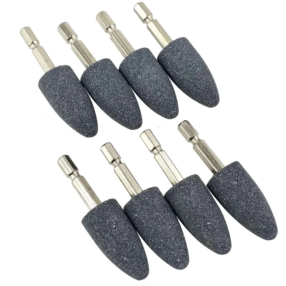 

8 Pcs Cone Shape Grinding Stone - 1/4inch Hex Shank Abrasive Stone Mounted Grinding Point for Rotary Tool Drill (20mm)