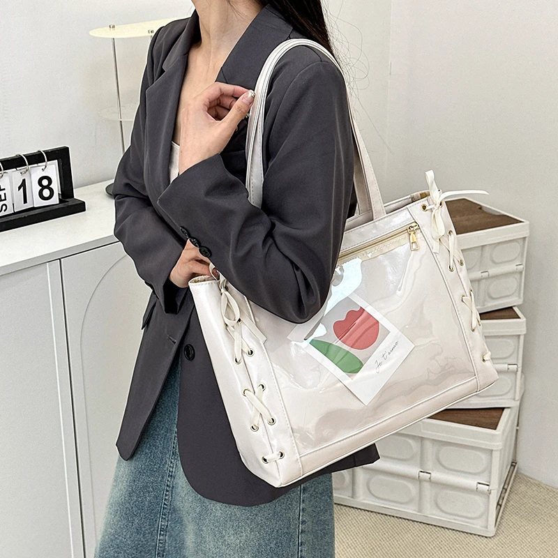 

Лидер продаж 2025, однотонные сумки на плечо из ПВХ для путешествий, женские сумки большой вместимости крест-накрест, универсальные женские сумки на молнии