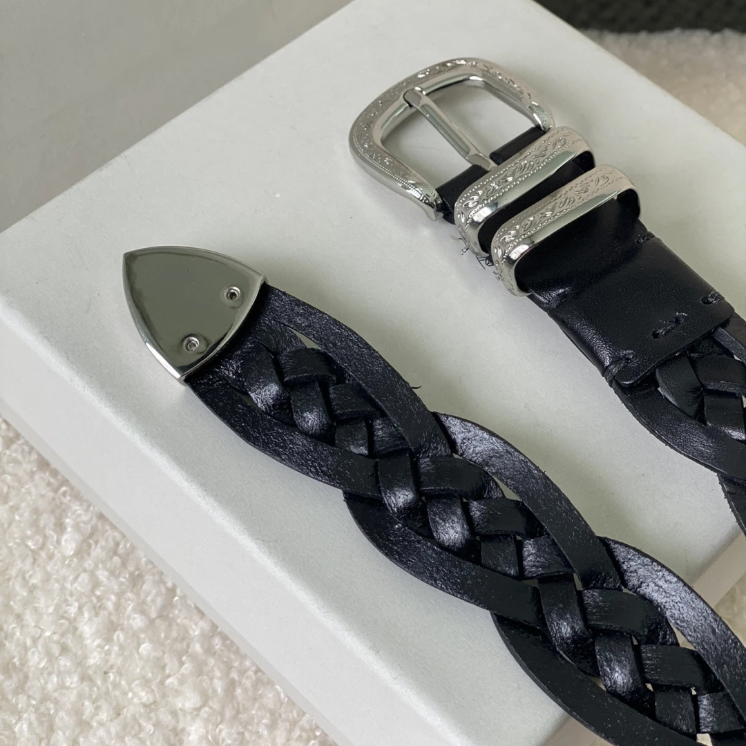 ニードルバックルベルト 2025 高品質牛革使用手織りユニセックス高級品デザイナーメンズ女性セインチュールパターン 3CMa