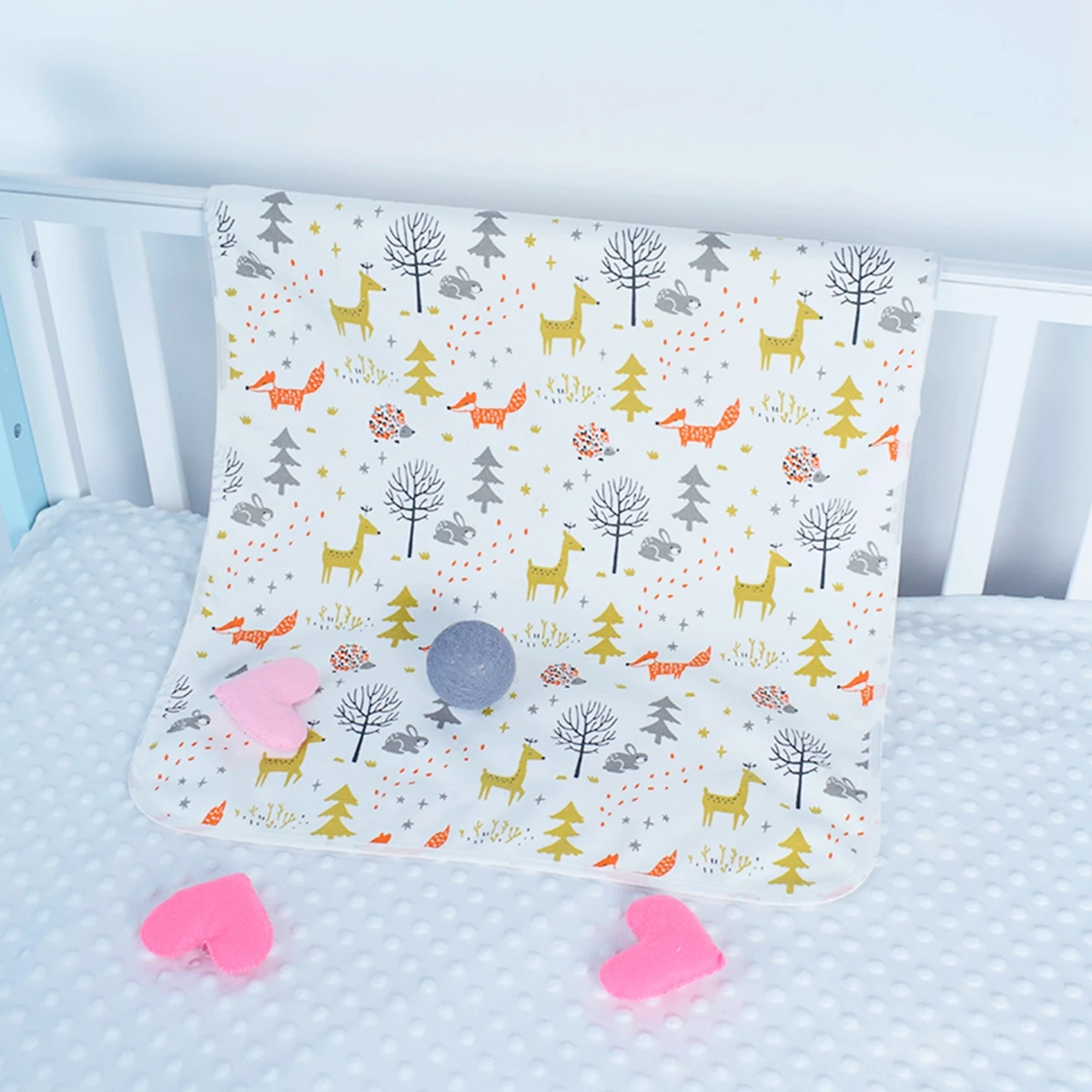 1pc Changing Mat Cotton Printing Bamboo Inner Portable Storage Nappy Pad Waterproof Cover Mattress For Baby