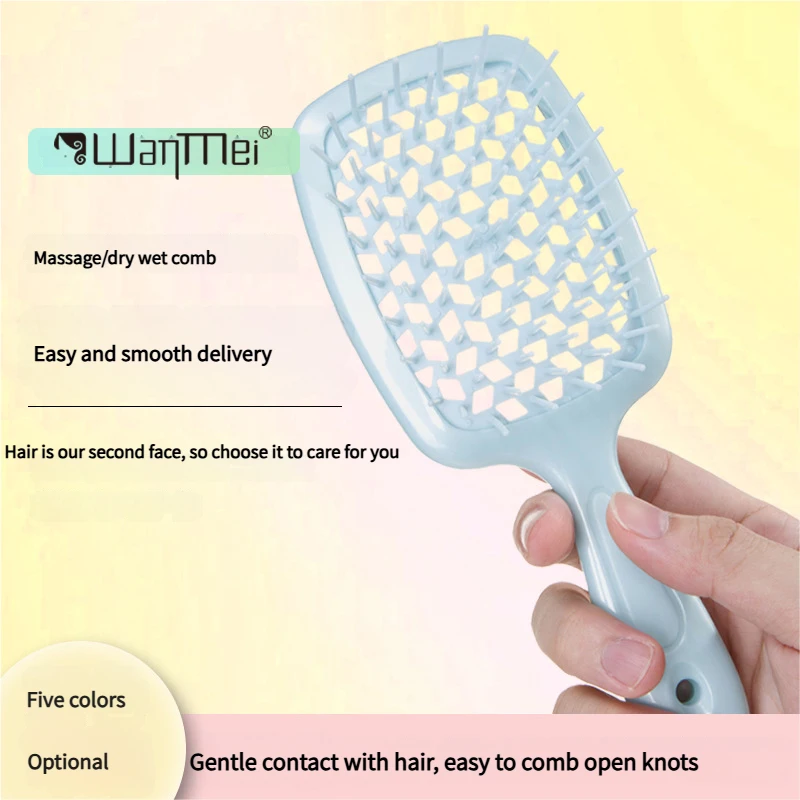 WANMEI Air Cushion Comb Tangled Hair Comb Hair Brush Massage Anti-static Hollow Out Wet Curly Hair Brushes Barber Styling Tool