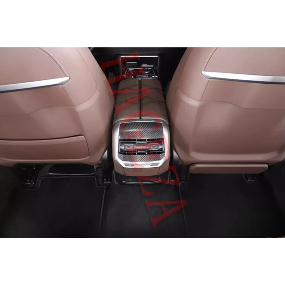 غطاء الكسوة لمنفذ تنفيس الهواء الخلفي للسيارات من ألياف الكربون الحقيقية لسيارات BMW 7 Series G70 2023-2024 ملحقات تجديد السيارة