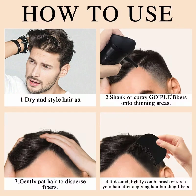 Hair Thickening Kit,Hair Dense Three-piece Set Comb,Hair Building Fibers Hair Dense Fiber Set Perfect Gift for Men & women
