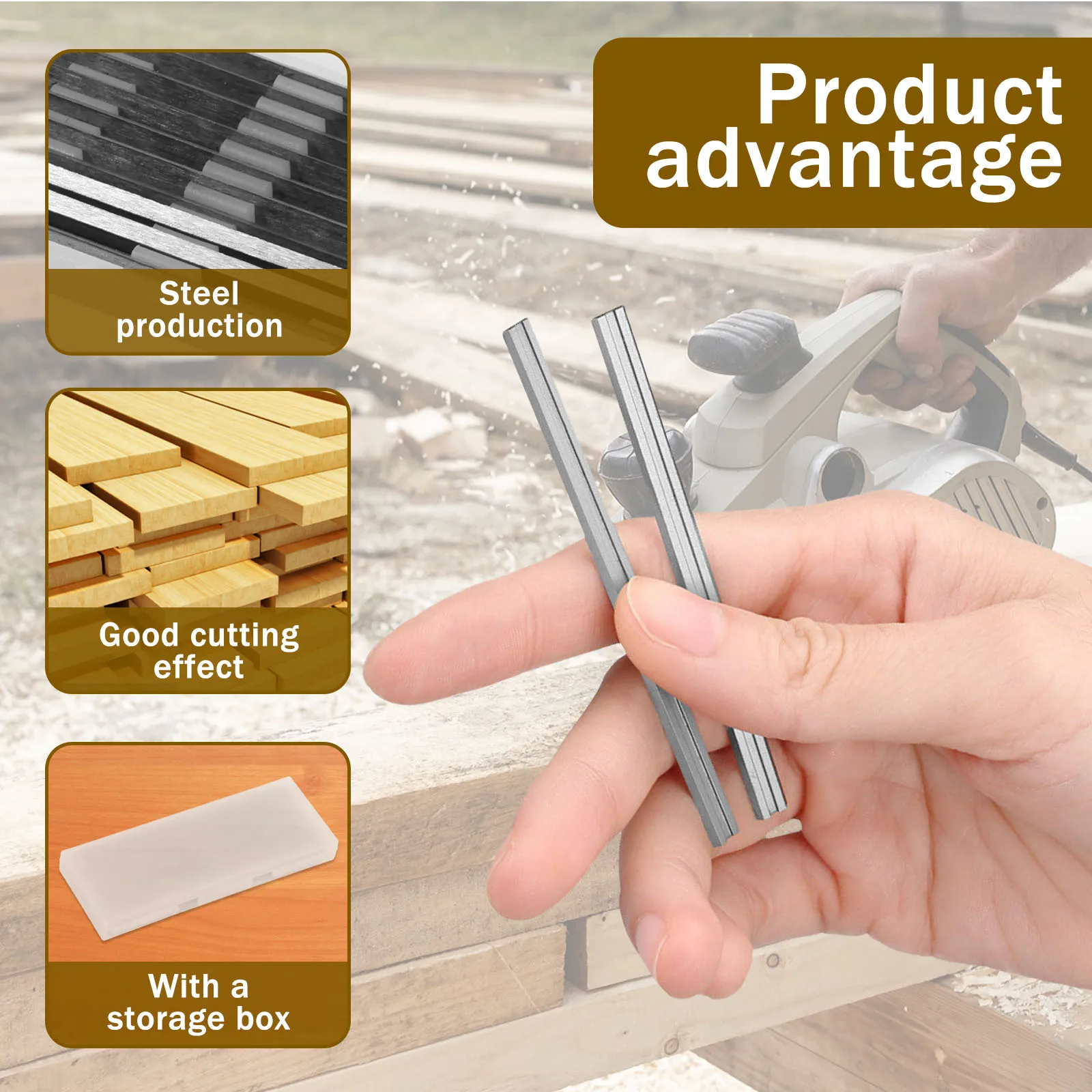 HSS-Rabot électrique de remplacement, 82mm, 10 pièces, couteau à double bords pour uration Ryobi B & D Black & Decker etc