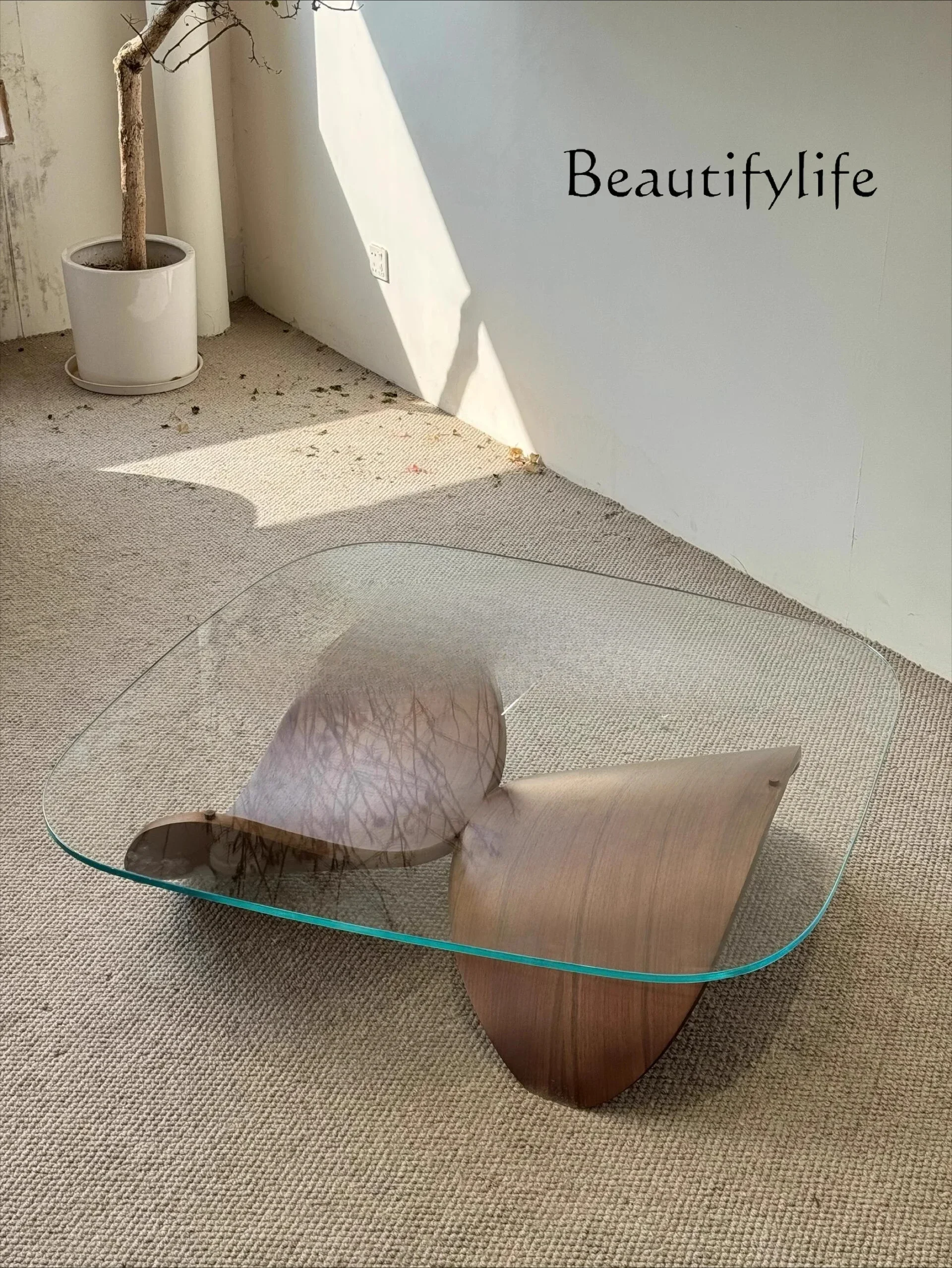 

J X Medieval Style Solid Wood Coffee Table Designer Home Living Room Round Coffee Table Art Tea Table