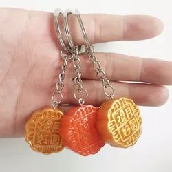 Mid-Autumn Mooncake Keychain Personality Simulation Resin Key Ring Bag Pendant Event Small Gift