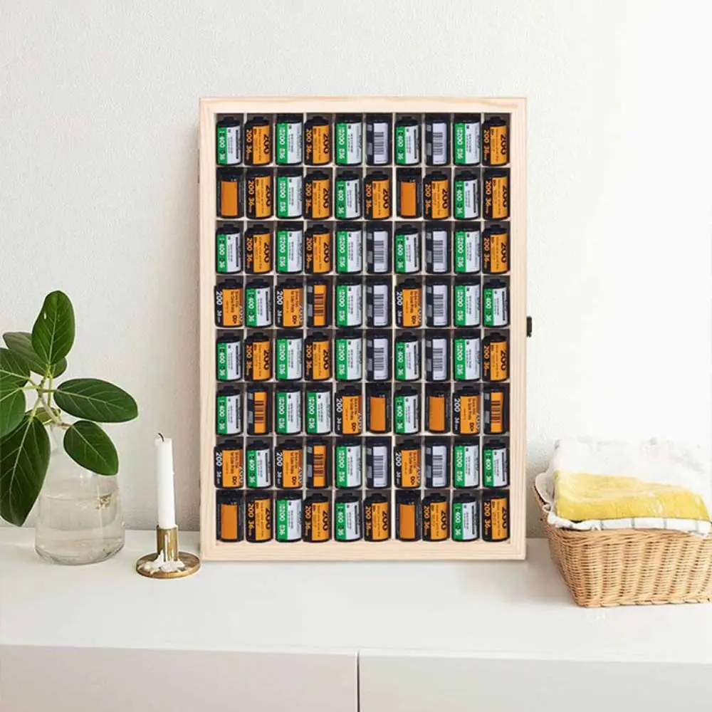 30/48 شبكة 135 فيلم كاسيت صندوق تخزين خشبي الغبار عالية السعة عرض مناسبة لصندوق تخزين كوداك فوجي