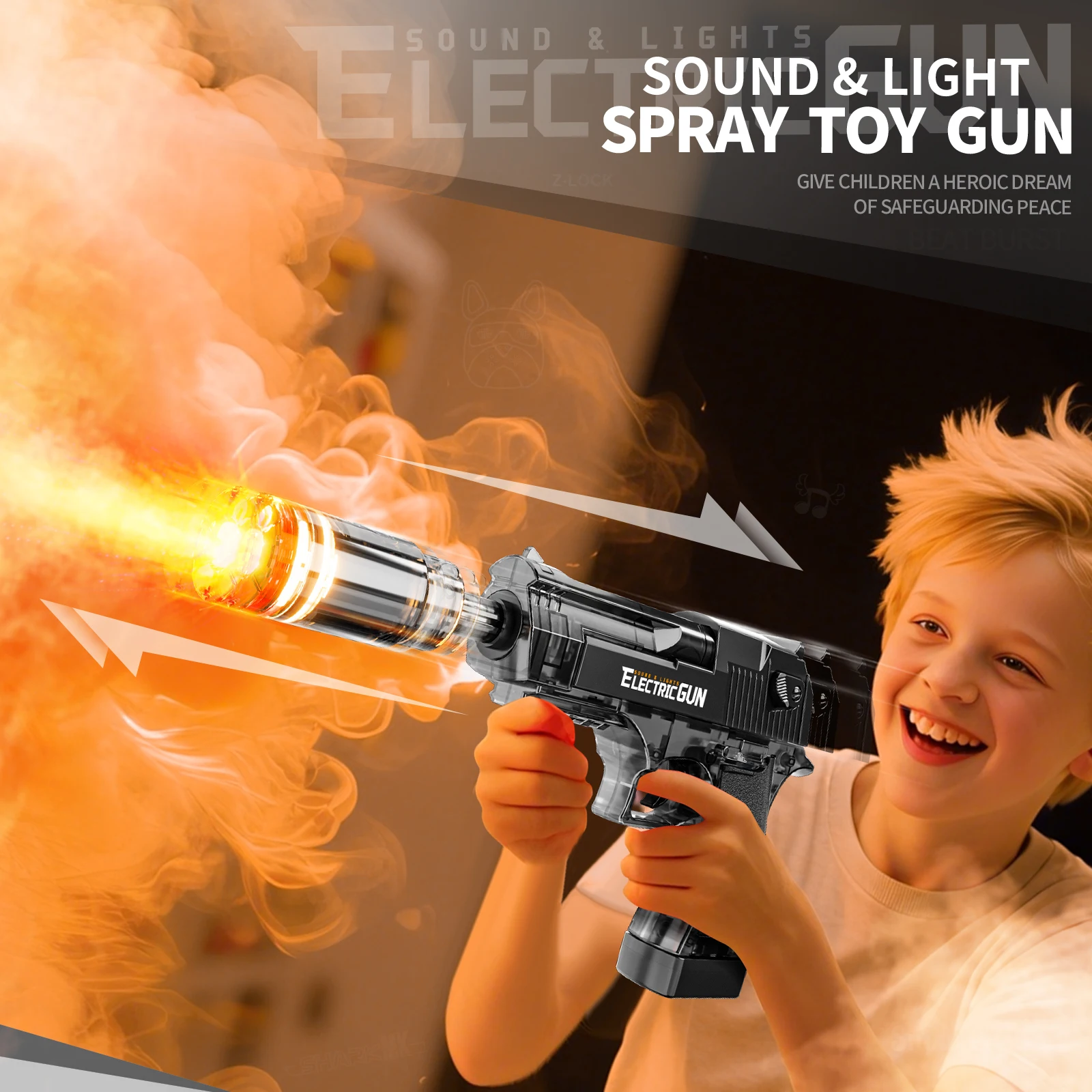 2025年 キッズ向け人気 電動スプレー＆ウォーターガン サウンド＆ライト付き 模擬銃玩具 屋外アクティビティ スプレー振動ガン玩具