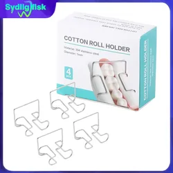 4Pcs Dental Cotton Roll Holder Clip Stainless Steel Dental Lab Supplies Clinic Ortho Isolator Tool Autoclavable Cotton Roll Clip