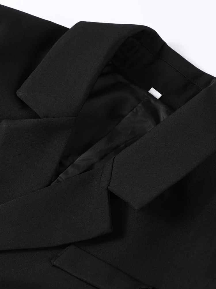 Elegante almofada de ombro fino terno jaquetas mulheres lapela sólida manga comprida jaqueta feminina primavera autumnchic estilo diário outwears topos