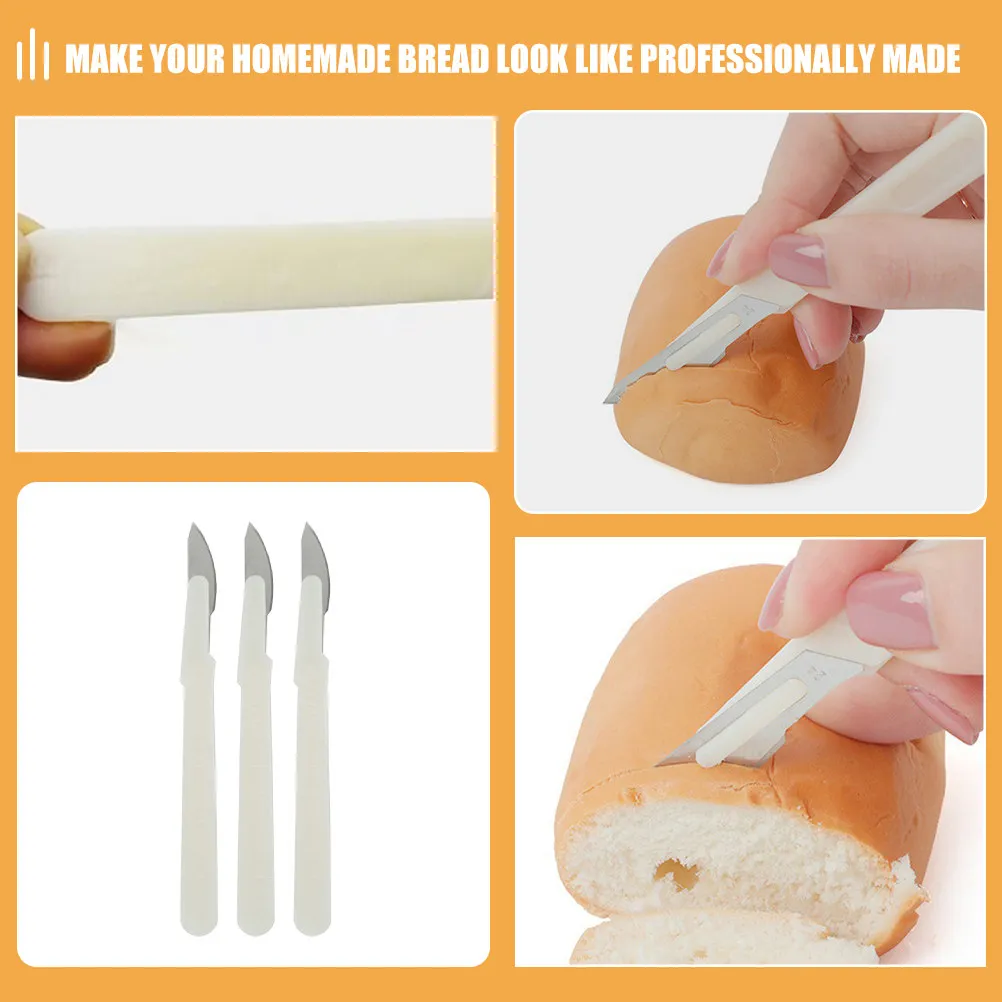 6Pcs Ergonomic Bread Cutter Set Food-Safe Metal Plastic Dough Scoring Tool for Baking Homemade Artisan Loaves Bakery Style