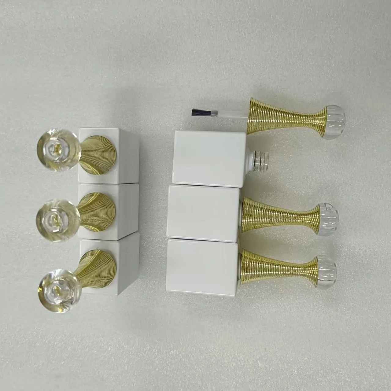 15ML 6 Pieces White Bottle Empty Gel Polish Glass Bottles for Nail Art Manicure with Lid Brush - view 6