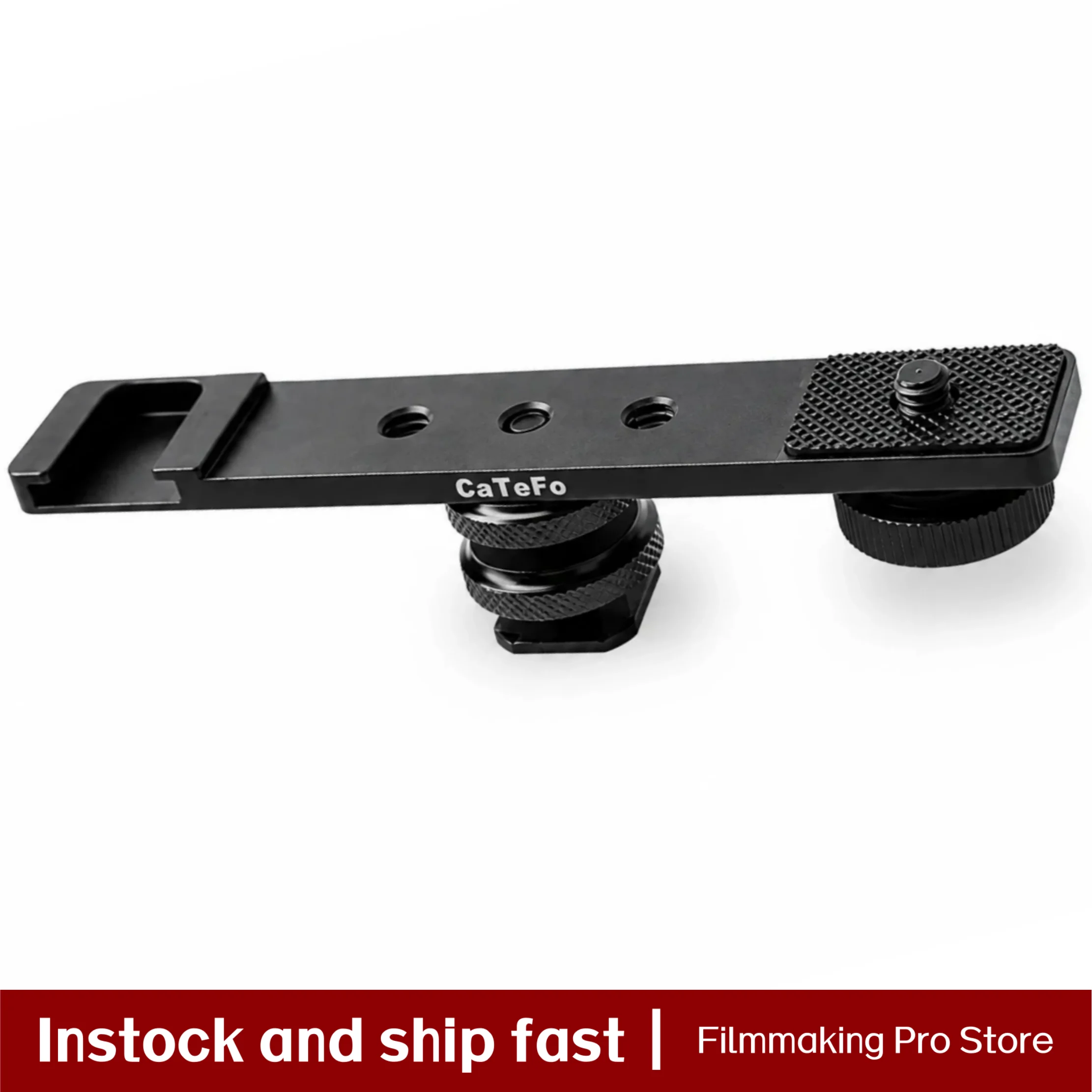 Camera Cold Shoe - カメラコールドシューマウント延長ブラケット（1/4インチネジ付き）、DJI Osmo Pocket 4/3用アルミ延長バー、LEDライトマイク