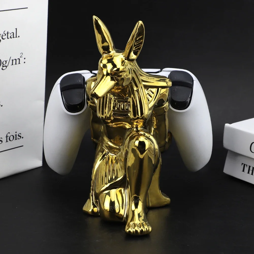 Ceramic Anubis God Controller Holder For PS4/PS5/XBOX/Switch Gamepad Mobile Phone Holder Desktop Display Stand Christmas Gif