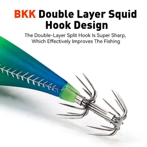 Leysun-fisheries, luminous, horizontal squid jig, wood shrimp, octopus, squid, saltwater baits, squid hook, 14pcs set 12 Main Sales Artificial Camarao - №11