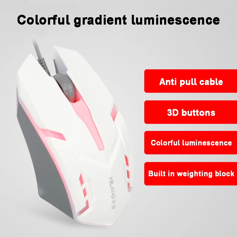 Without Delay Wired E-sports Mouse Cost-effective LED Luminous Backlit Mause For Desktop Laptop Mute Office Computer Gamer