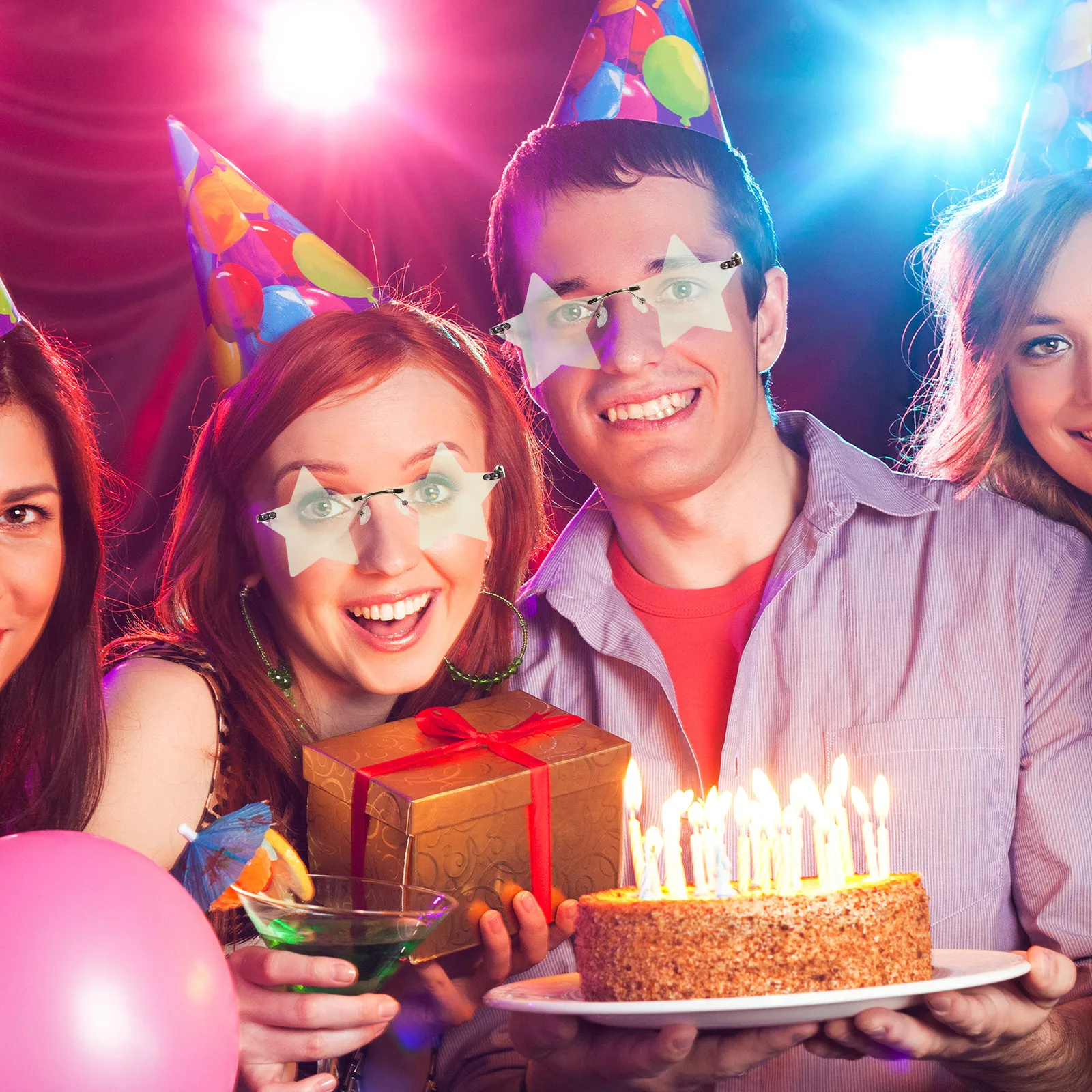 Star Shaped Sunglasses Frameless Five-Pointed Party Eyewear For Festival Vacation Street Photo Cosplay Party Favors Decorative