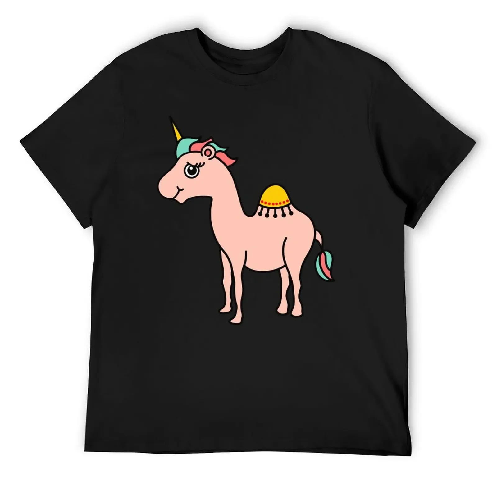 Unicamel - a rare magical creature from Arabia. Camelcorn Unicorn (opposite facing) T-Shirt plus sizes mens vintage t shirts