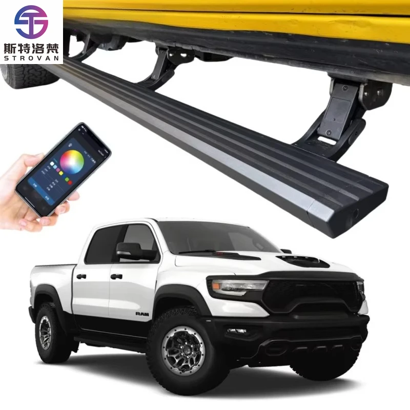 

STLF CLRAK Power Foot Side Steps Electric Running Boards for 2019 2020 2023 Ram Big Horn Trx 1500 3500 Single Cab