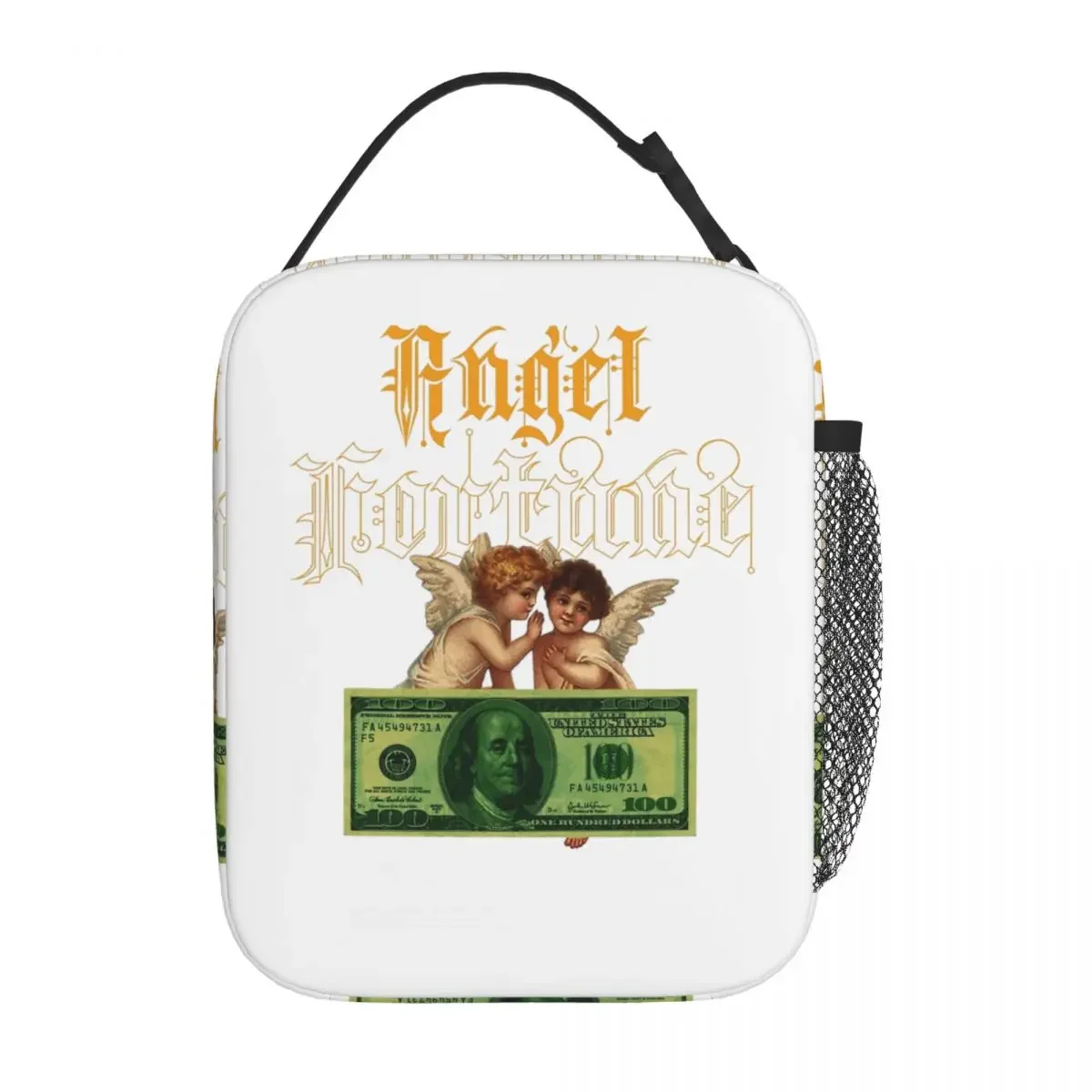 Angel Fortune Money Angel Insulated Lunch Bag Food Container Reusable Cooler Thermal Lunch Boxes For Travel