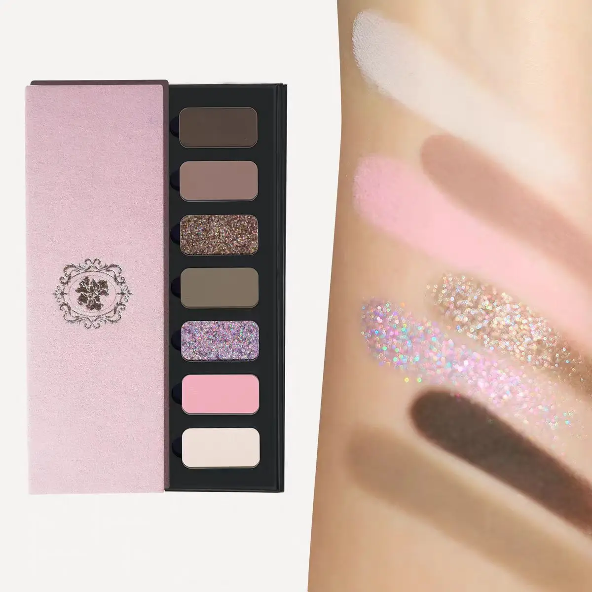 

Палитра теней для век 7 цветов: матовые, глиттерные, хамелеон, высокопигментированные, готические, землистые оттенки, легко растушевываются, стойкие, для макияжа глаз на Рождество и Хэллоуин