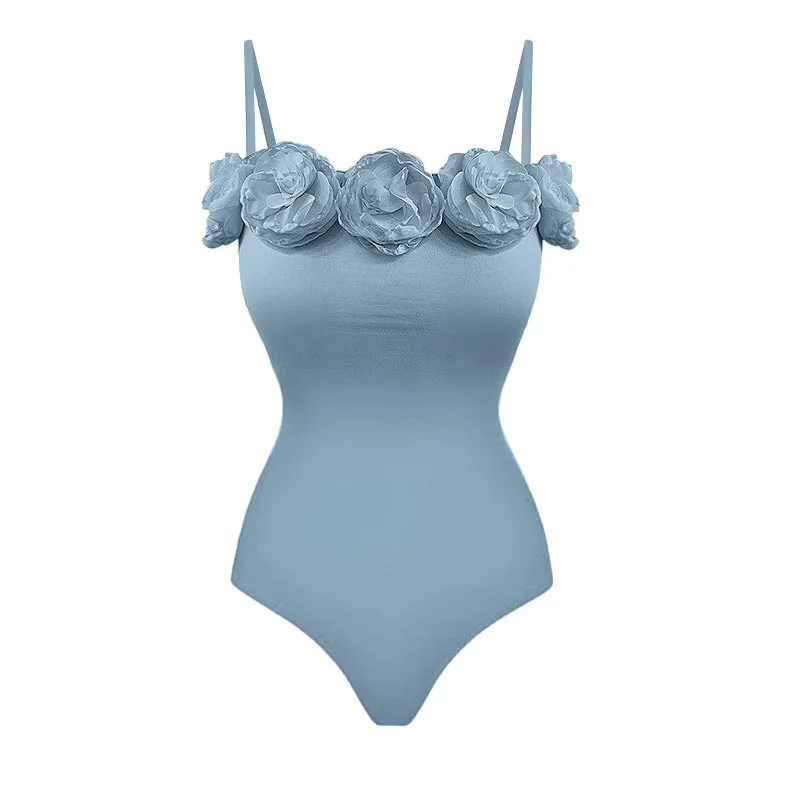 One Piece Swimsuit For Women One-Piece Swimsuit French Handmade Flower Sewn Swimsuit Women