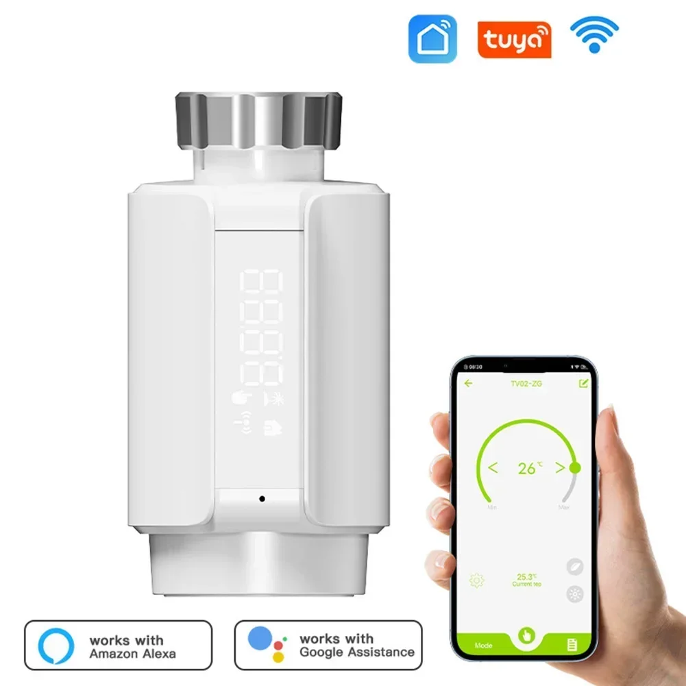 Programmable Wireless Valve for Smart Home Radiator Heating  Intuitive App Interface  LED Display  Shell Opening Function IP20