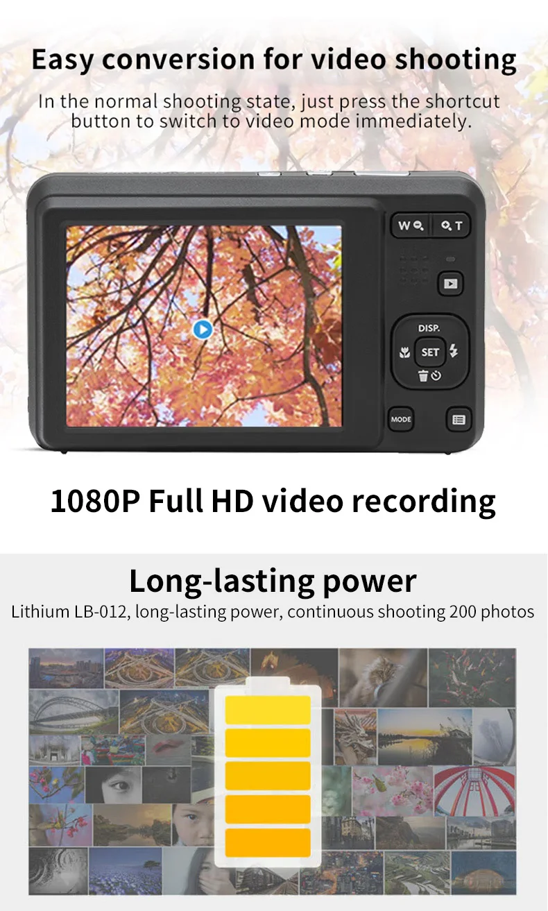 KODAK PIXPRO FZ55-RD 16MP Digital Camera 5X Optical Zoom 28mm Wide Angle 1080P Full HD Video 2.7" LCD Vlogging Camera