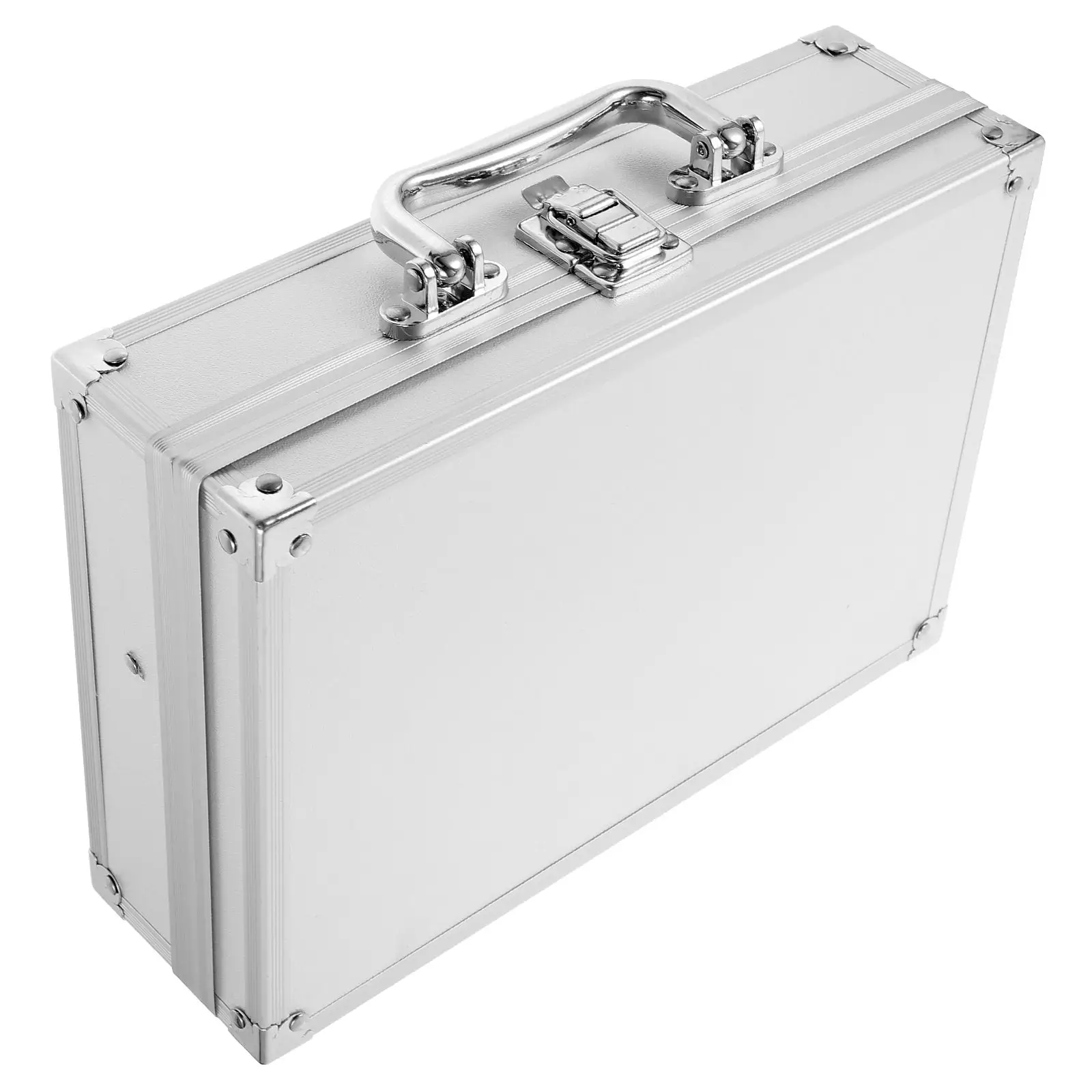 

Aluminum Toolbox Case Silver Aluminum Alloy Handheld Storage Organizer Tool Briefcase Metal Case for Travel Work