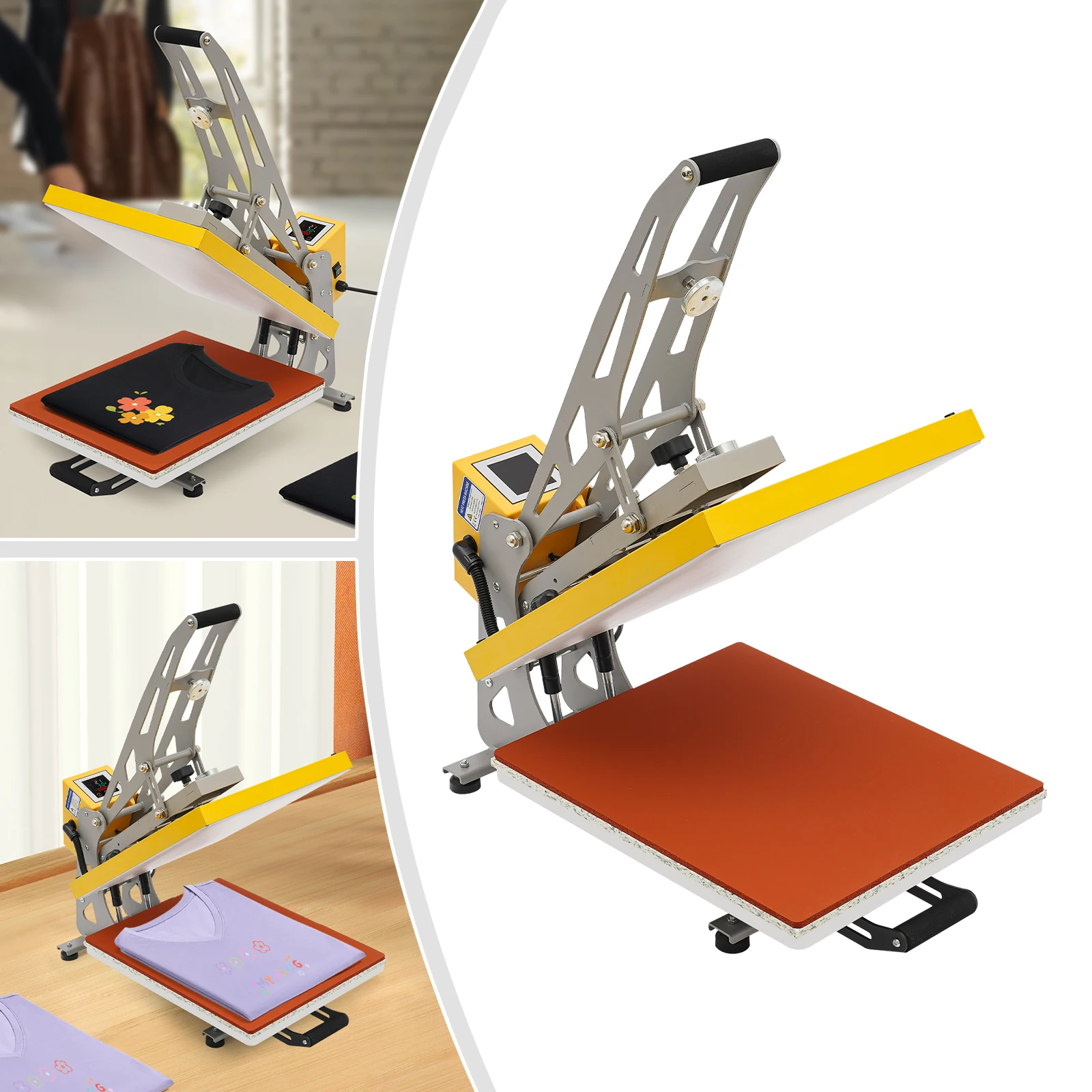 Heat Press Machine with Intelligent Control, DIY Shirt Heat Transfer Press Machine 0-200℃