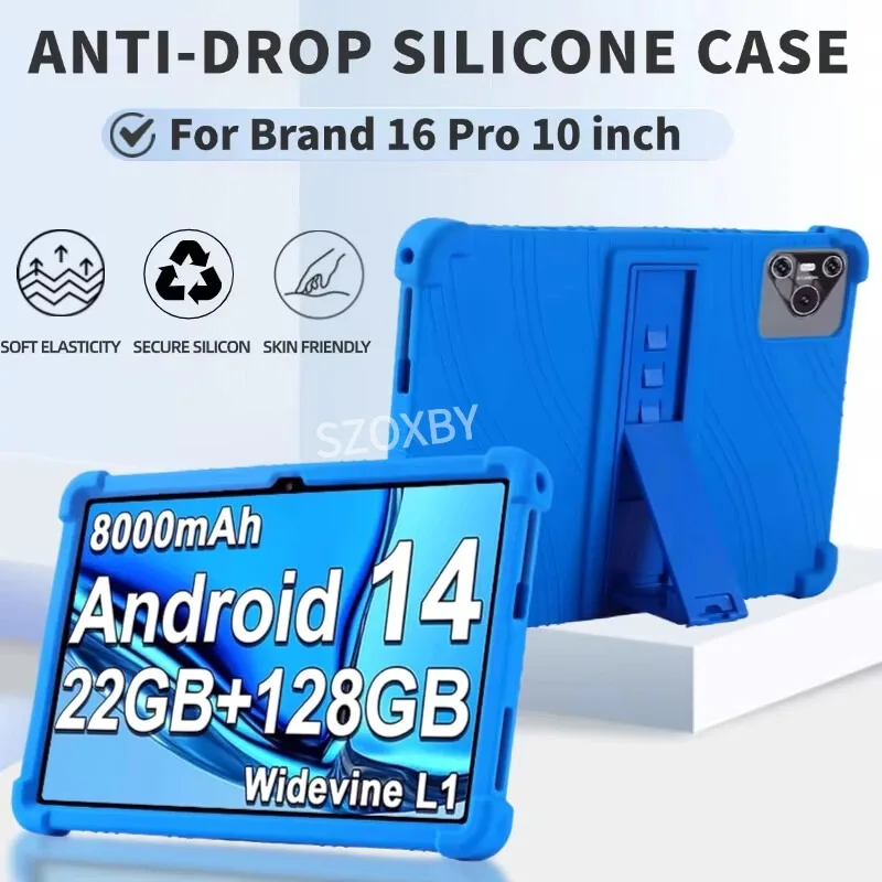 

case For Brand 16 Pro Tablet 10.1 inch Tablet Coat Shockproof Cover Android 13 Soft Silicon Stand Protective Shell