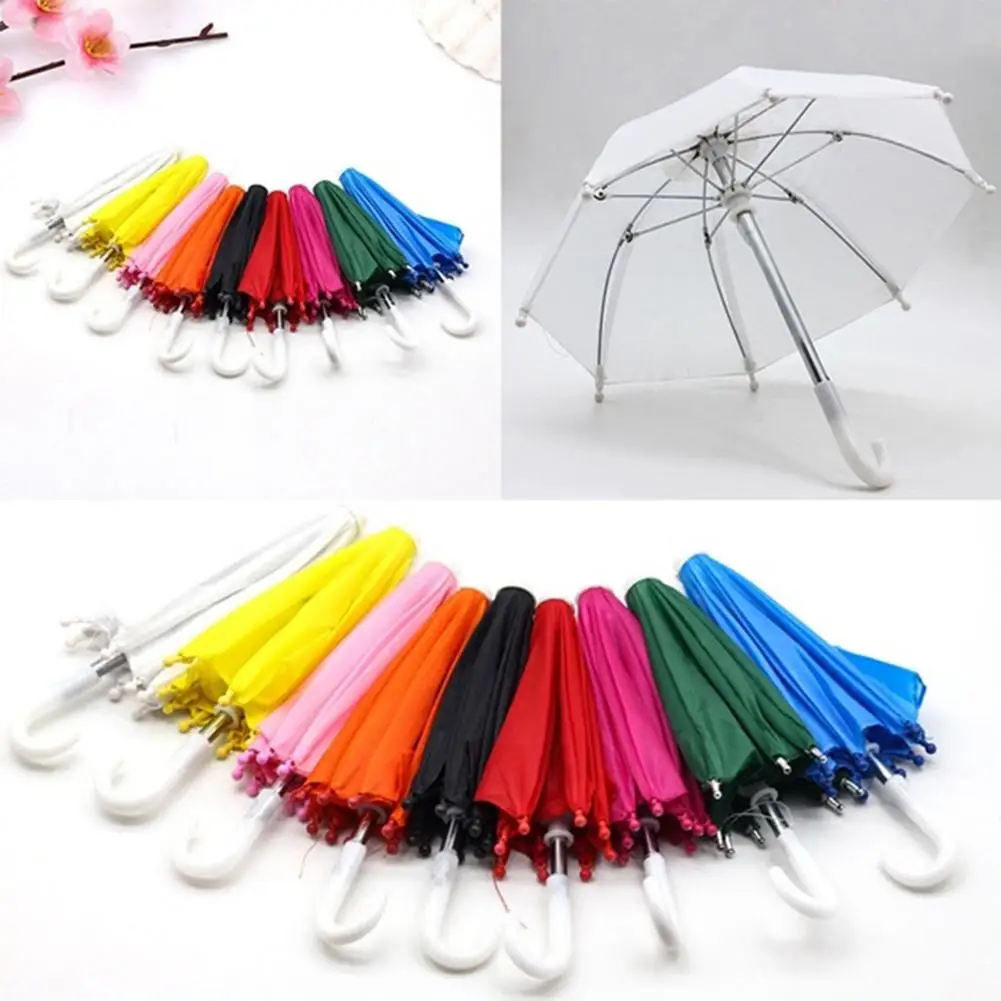 Mini Umbrellas Doll's Toys Girls Doll Rain Umbrella Play Toy Photography Prop Cute Open Close Dollhouse Umbrella Figurines