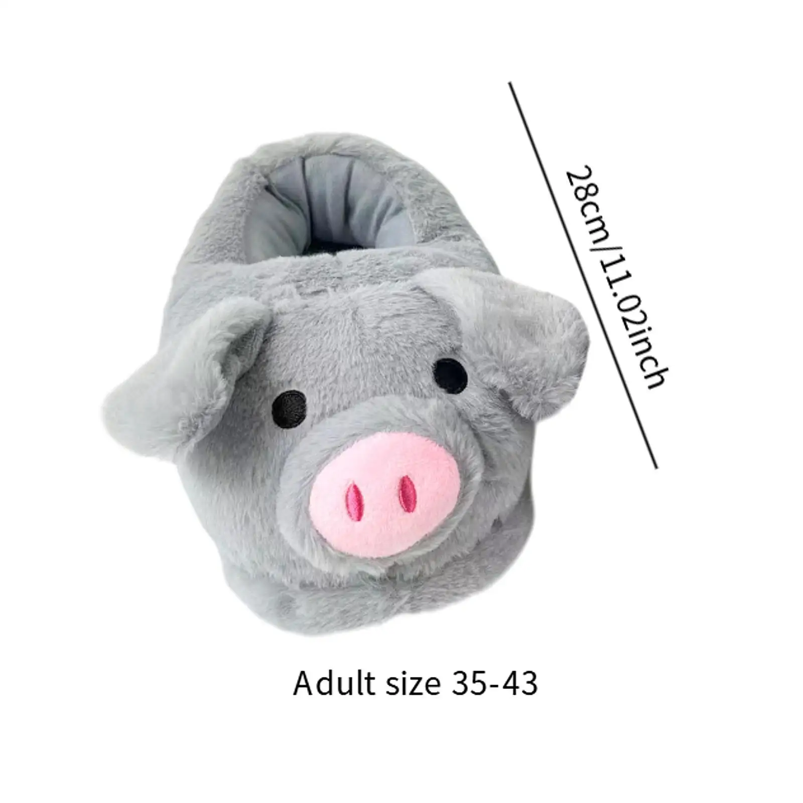 Women Winter Slippers Cute Pig Plush Animal House Footwear Warm Fuzzy Indoor Shoes Slip on Comfortable for Home