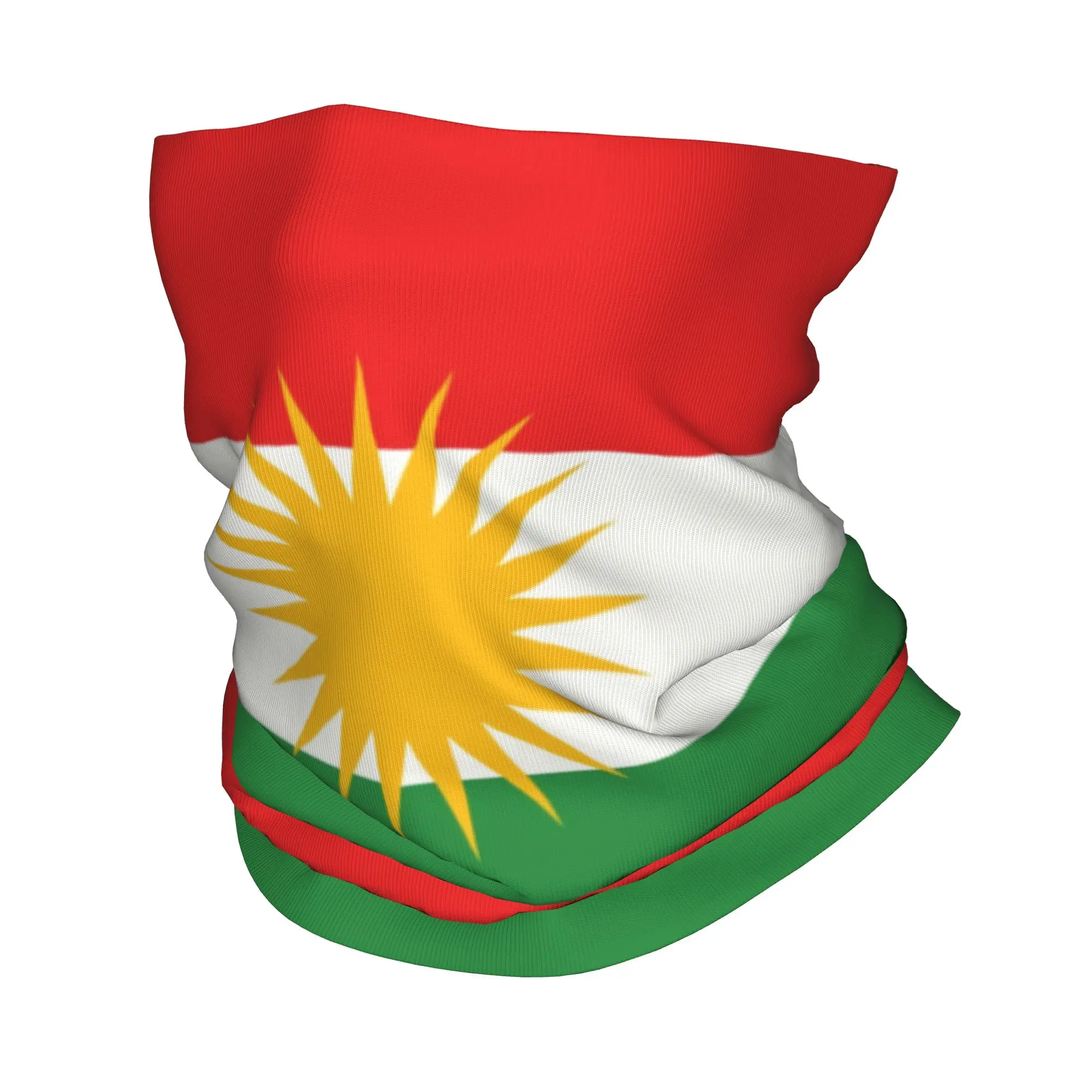 Polaina de cuello Bandana con bandera de Kurdistan personalizada para esquí, ciclismo, hombres y mujeres, bufanda envolvente, diadema más cálida