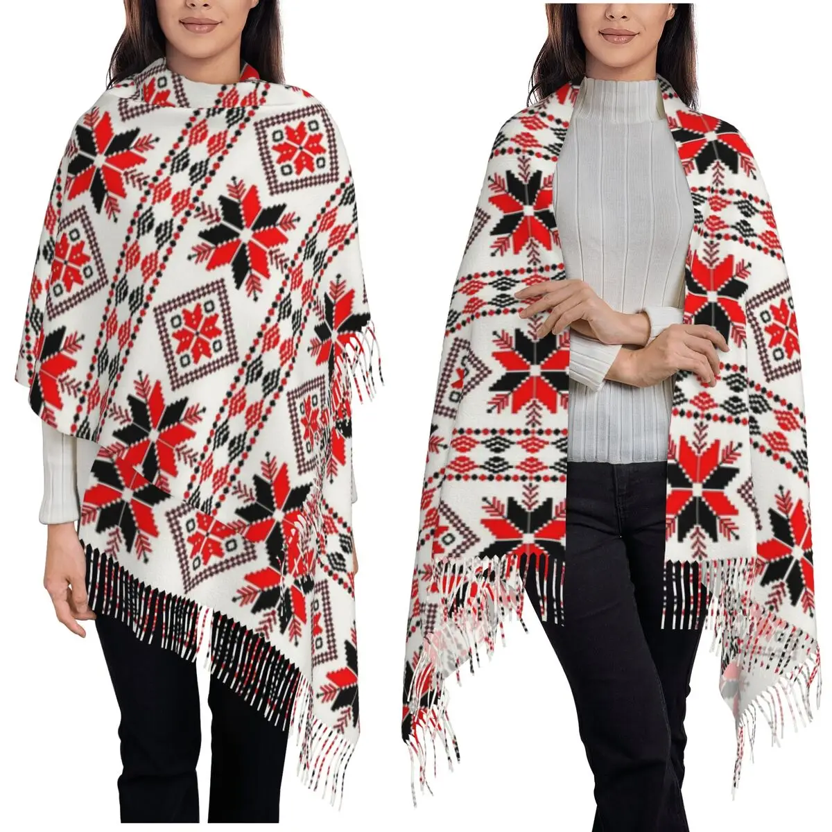 

Kabyle Bohemia Amazigh Berber Scarf Tassel Scarves for Women Soft Warm Shawls and Wraps Long Fall Winter Shawl Wrap