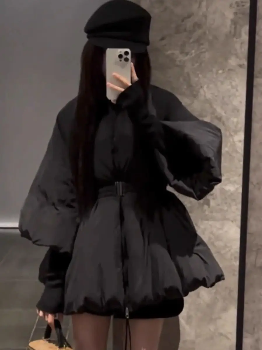 

American Hot Girl Trendy Eight Sleeve Stand up Collar Zipper Cotton Jacket Winter Fashion Warm Women's Top