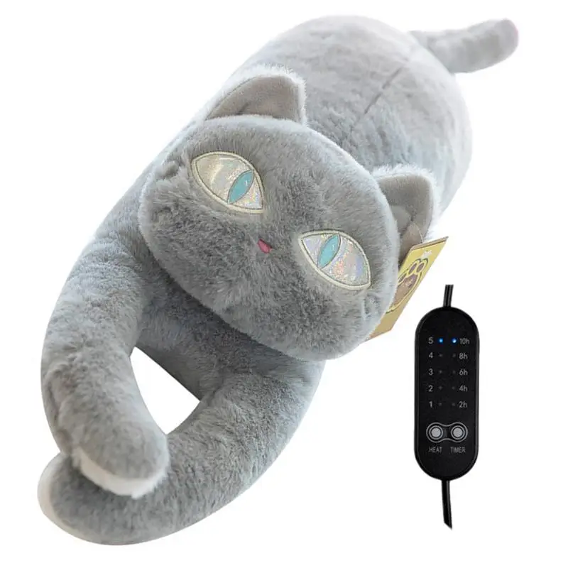 Stuffed Animal Heating Pad For Cramps Cat Cartoon Period Plush Heating Pad Kitty Plush Toy Pillows Portable Insulated Blanket