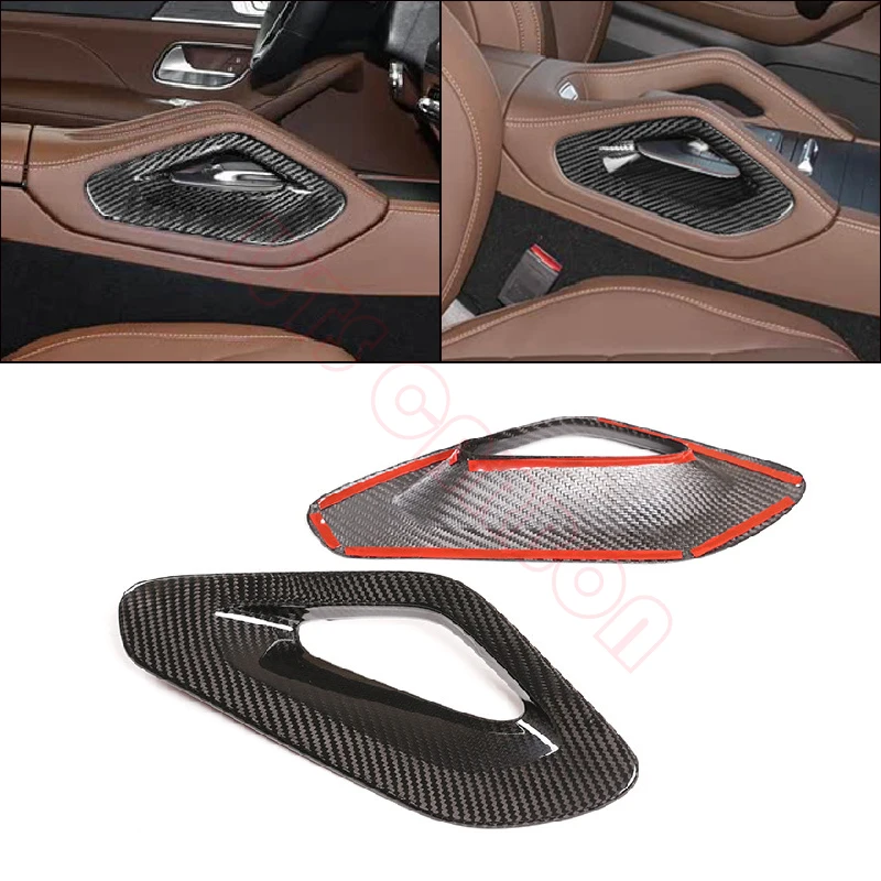 For Mercedes W167 GLE X167 GLS C292 GLE 2019-2025 Real Dry Carbon Center Console Side Trim Armrest Side Cover