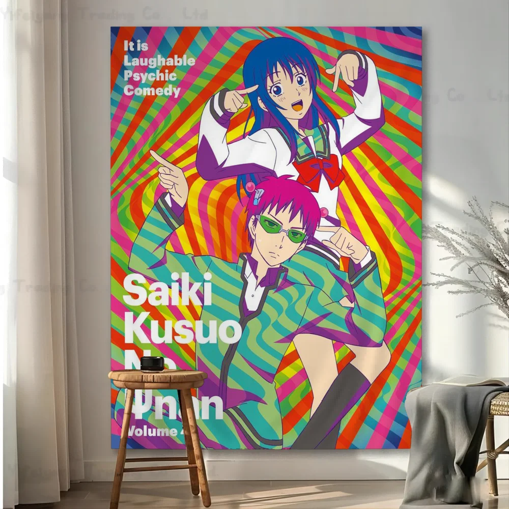 

Japan Cartoon Anime Saiki K Chart Tapestry Bohemian Wall Tapestries Mandala Wall Art Decor