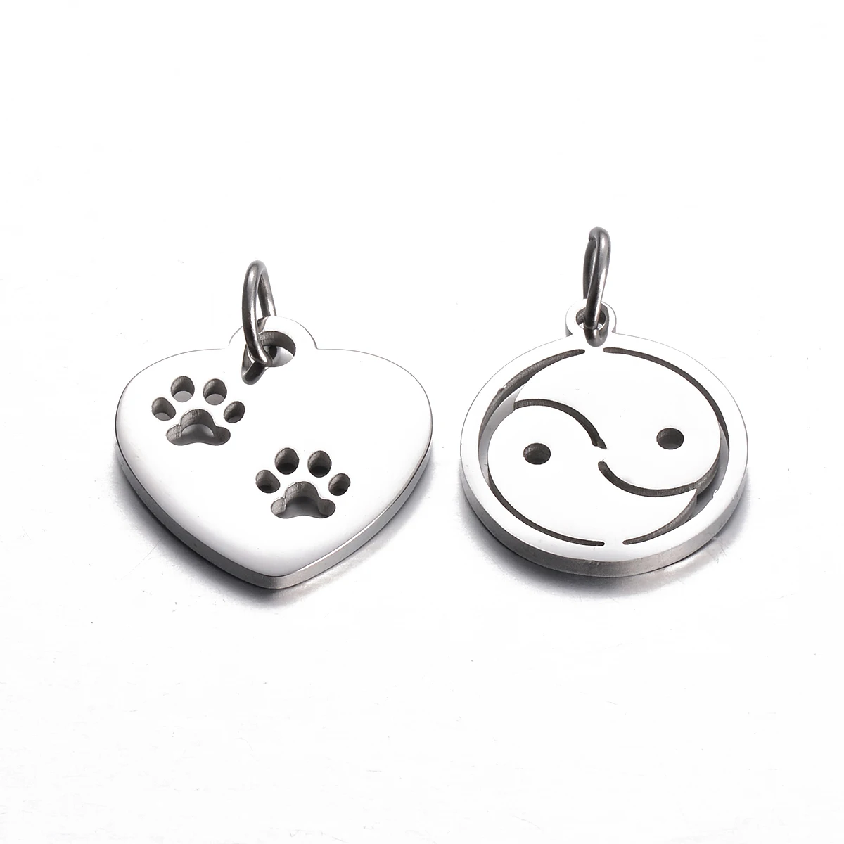 

10pcs Stainless Steel Dog Paws Tai Chi Yingyang Single Hole Pendant DIY Handmade for Necklace Bracelet Jewelry Making Supplies