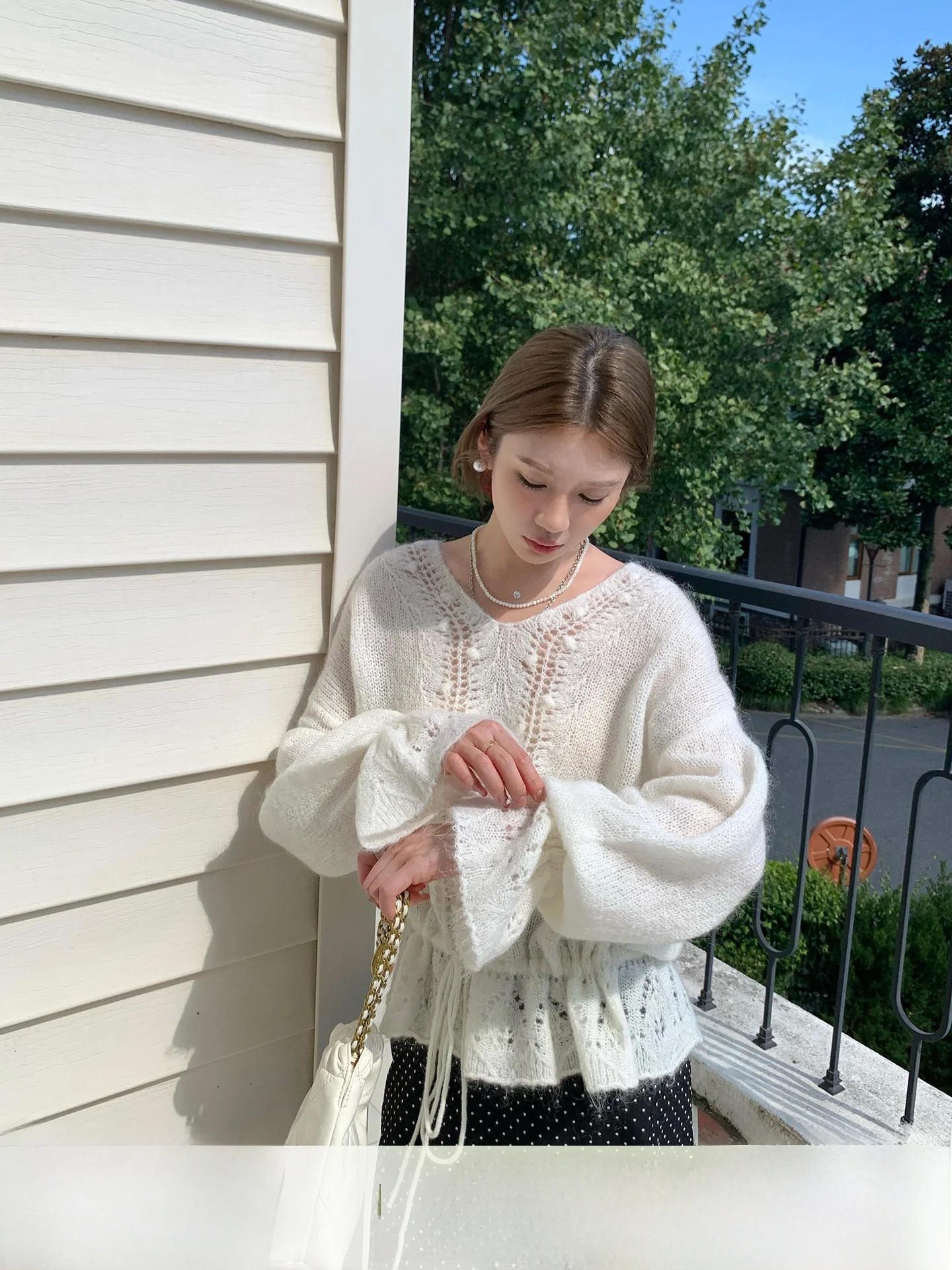 

Женский свитер INGCON Early Spring Cacao с V-образным вырезом, свободного кроя, с эффектом утяжки на талии, из кашемира, с длинными рукавами, мягкий, вязаный