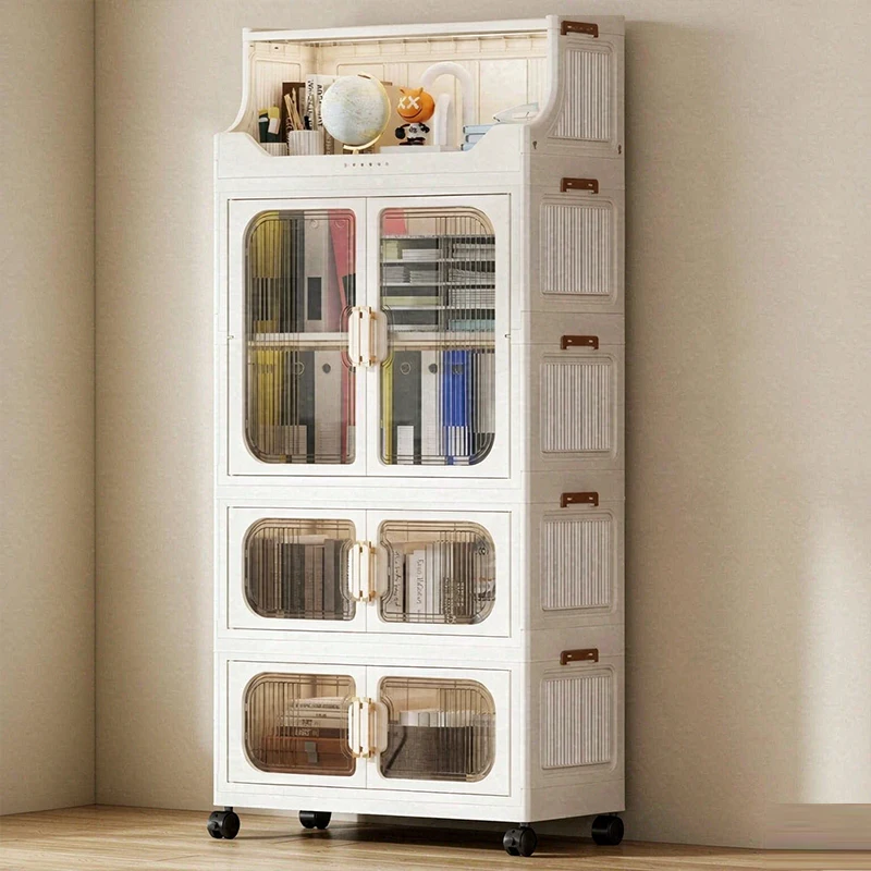 Foldable Multi-Layer Baby Wardrobe Simple No-Assembly Storage Cabinet for Home Easy-to-Use Child Clothes Organizer