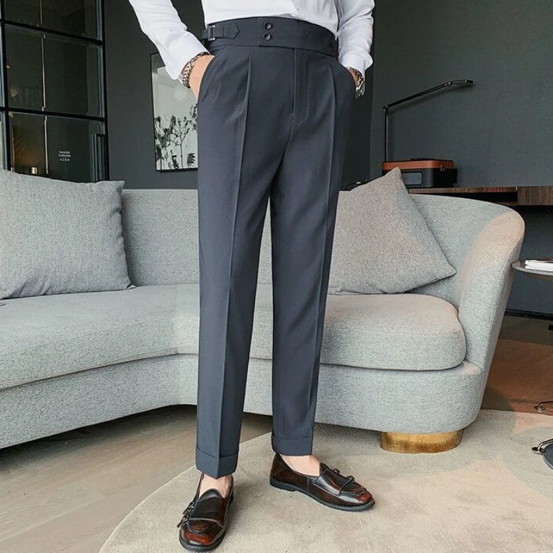 

Новые весенне-осенние тонкие прямые высококачественные повседневные брюки, костюмные брюки, брюки с девятью точками JJ433