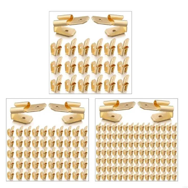 Y5GD Double Male to Single Female Metal Quick Disconnects Connectors set Piggybacks Terminals Crimps Terminals Assortment